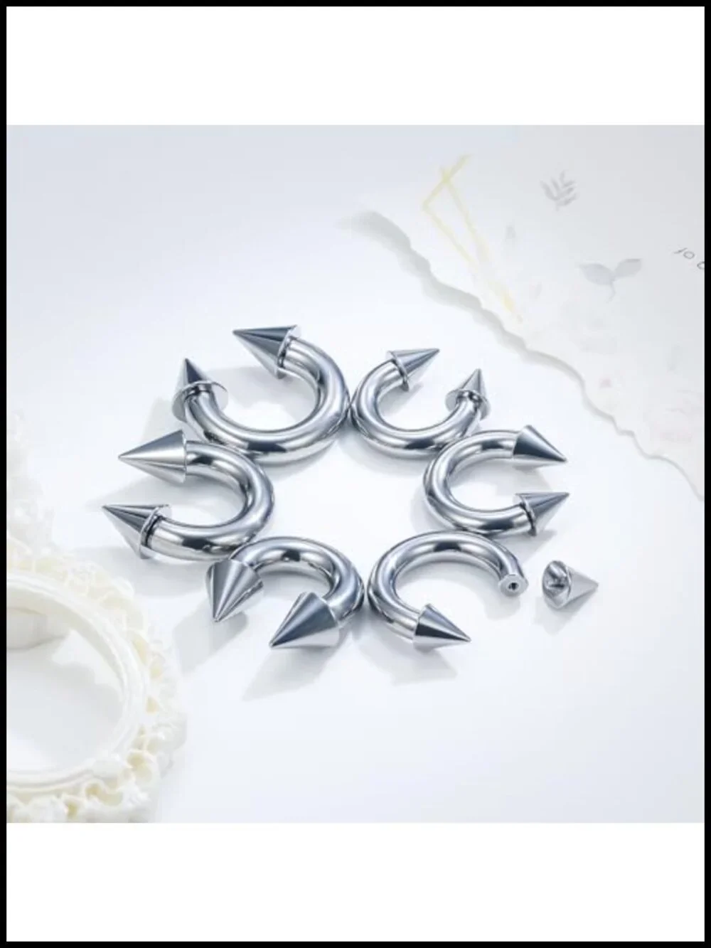 Titanium Horseshoe Septum Ring 3-Piece Internally Threaded Gauges